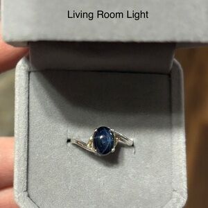 Beautiful 2.37Ct Natural Dark Blue Star Sapphire in 925 Sterling Silver Sz 4.75